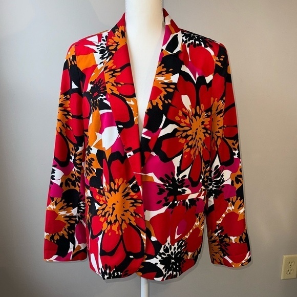 Worthington Jackets & Blazers - Worthington Blazer Vintage Colorful Floral Single Breasted Lightweight Size XL